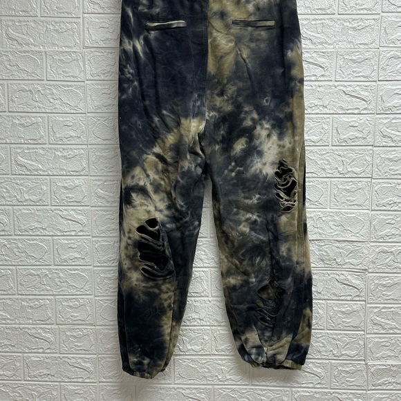 POL distressed sweatpants green tie dye size large - Picture 4 of 7
